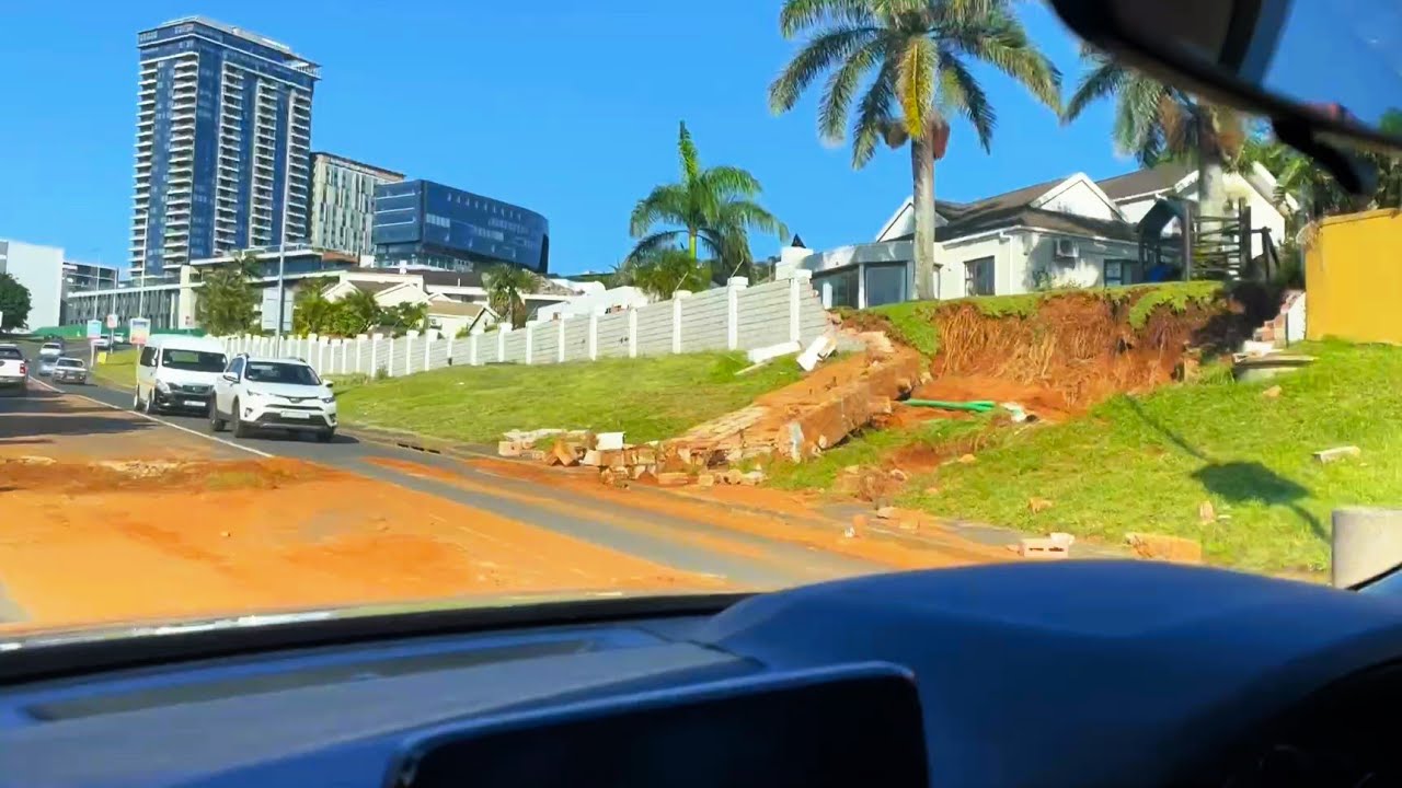 Damage after heavy rains and flooding in Umhlanga