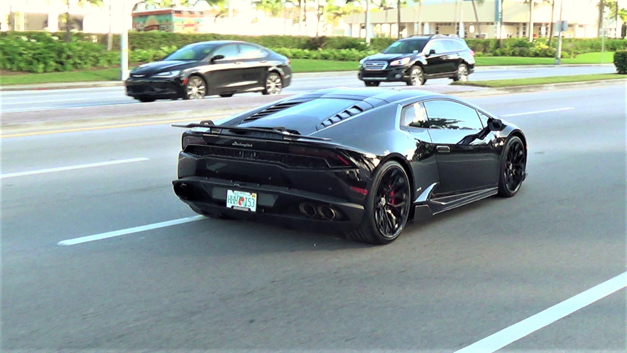 Lamborghini Huracan Vorsteiner Black BEAST Start Up & Drive From Lamborghini Miami
