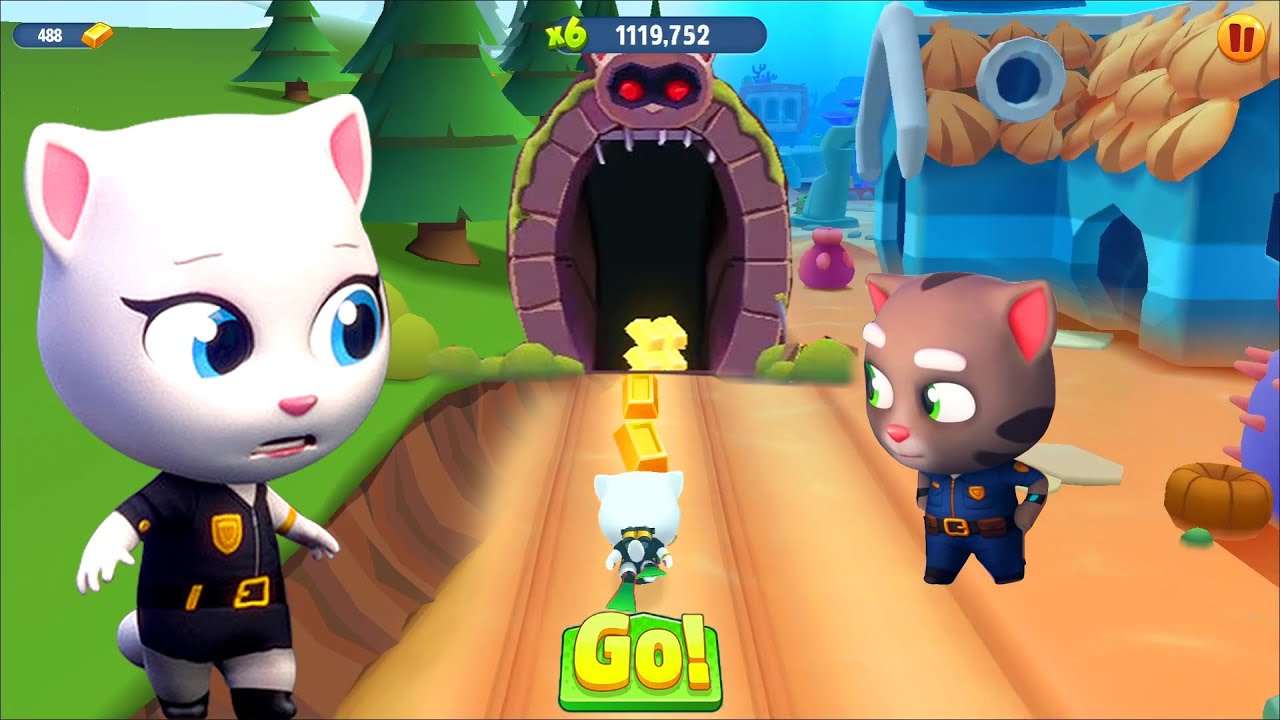 🎃 Epic Halloween Festival in Talking Tom Gold Run! Officer Tom vs. Raccoon vs. Agent Angela