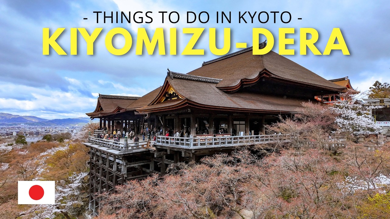 Walking Through Kiyomizu-dera Temple in Cherry Blossom Season Kyoto