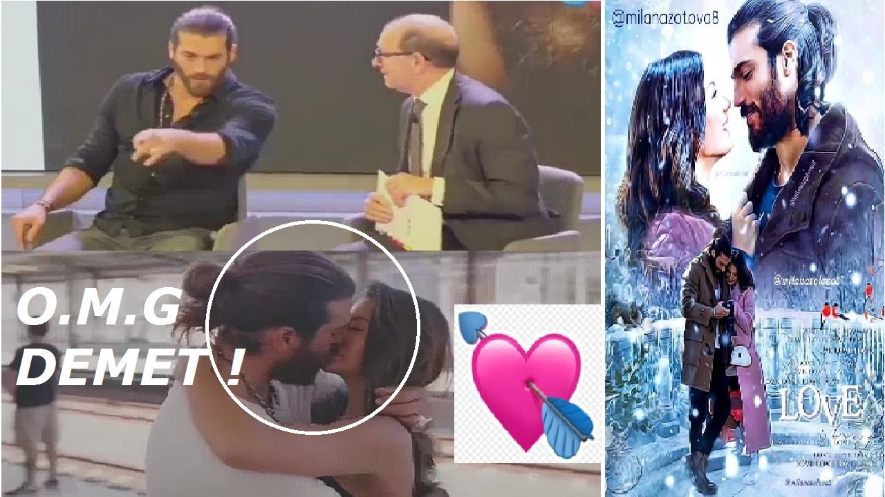 Can Yaman, Demet Özdemir distracted his kissing. Candem love must be real. Can, Demet'e takıldı.