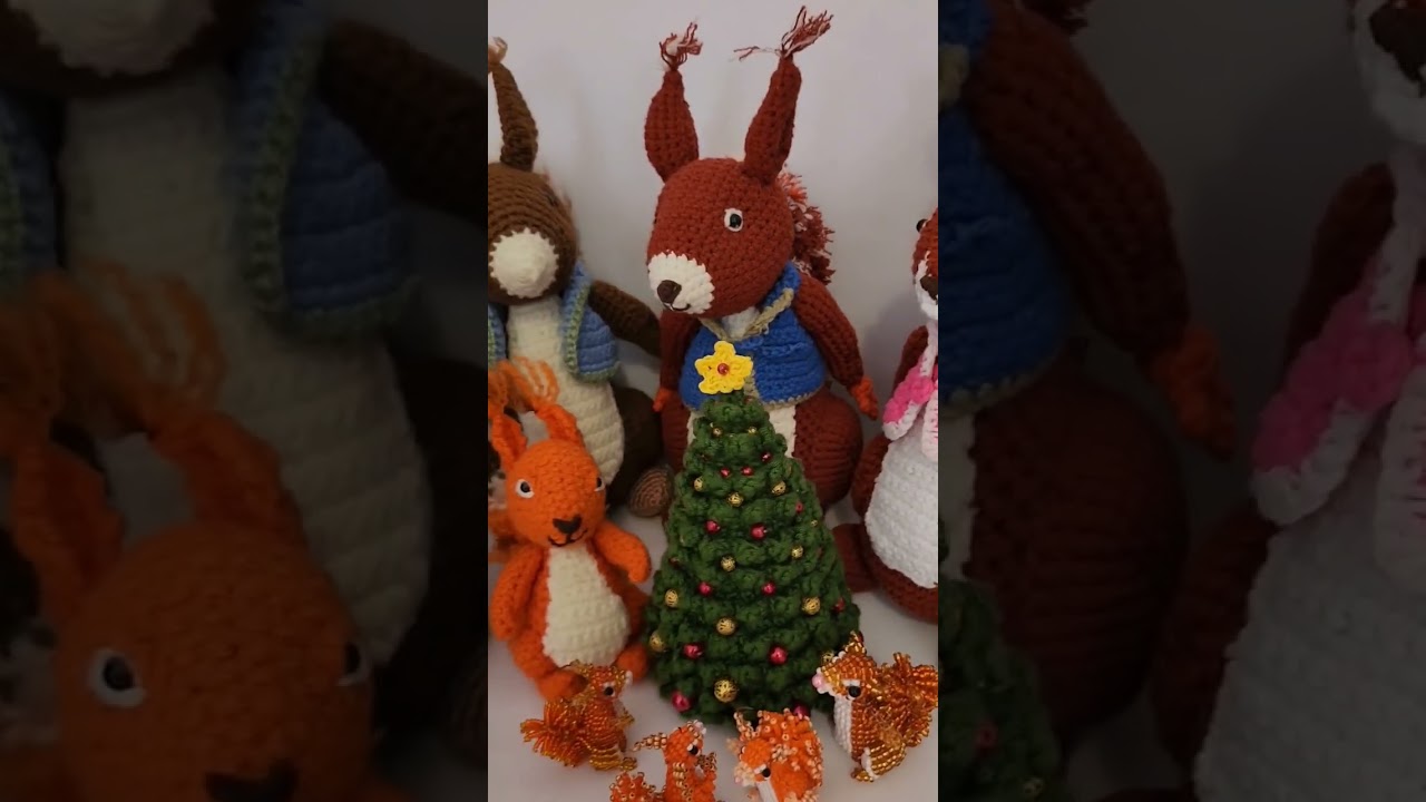 Squirrel, crochet, veverky