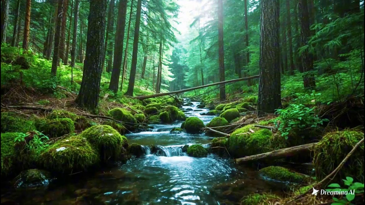 Forest Stream Sounds, Beautiful Birds Chirping, 8 hours Nature Sounds for Sleeping