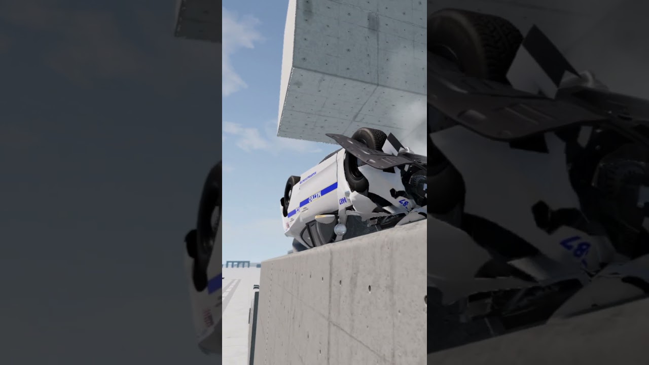Police VS Obstacles #shorts #crashdriven #beamngcrashes #crashtesting
