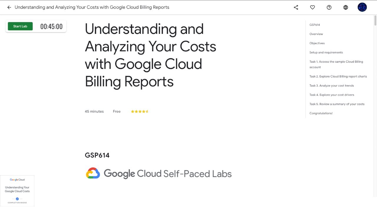 Qwiklabs | Understanding and Analyzing Your Costs with Google Cloud Billing Reports [GSP614]