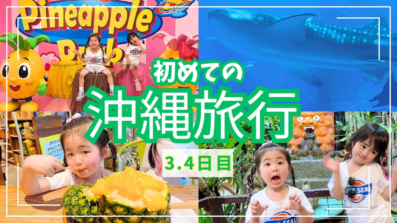 【初めての沖縄】旅行3、4日目🥰国際通り、アメリカンビレッジ、ナゴパイナップルパーク、美ら海水族館など！