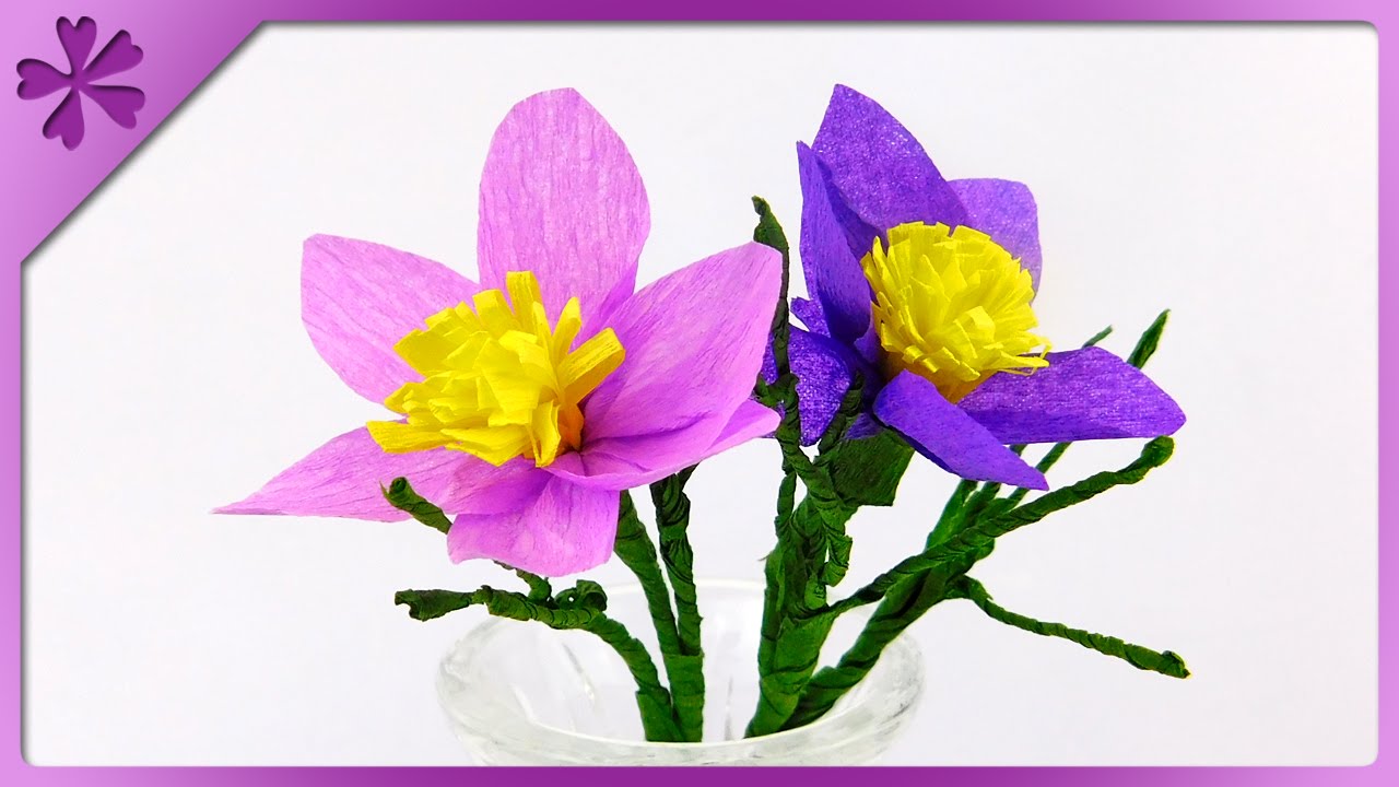 DIY Tissue paper pasque flower (ENG Subtitles) - Speed up #206