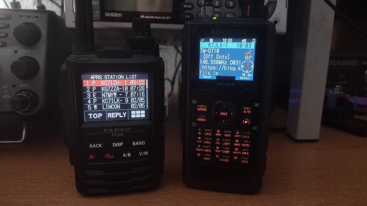 Kenwood D74 and Yaesu FT3DR: APRS SMS Messages!