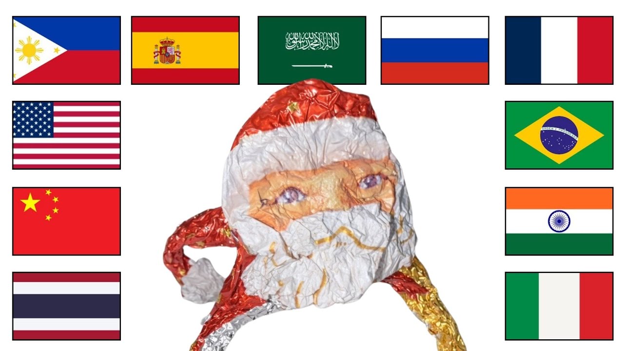 Gogo Gaga Santa in different languages meme