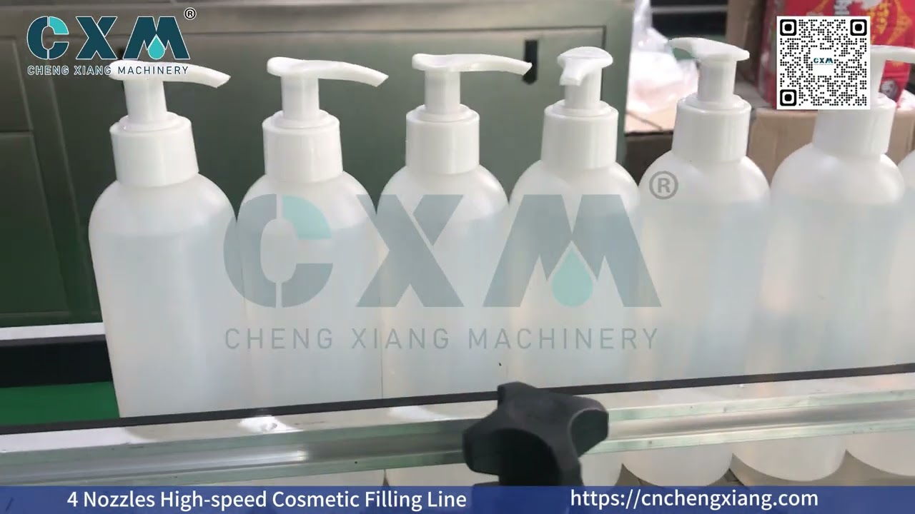 Automatic Cosmetic Filling Line | 4 Nozzles High Speed Liquid Filling Machine