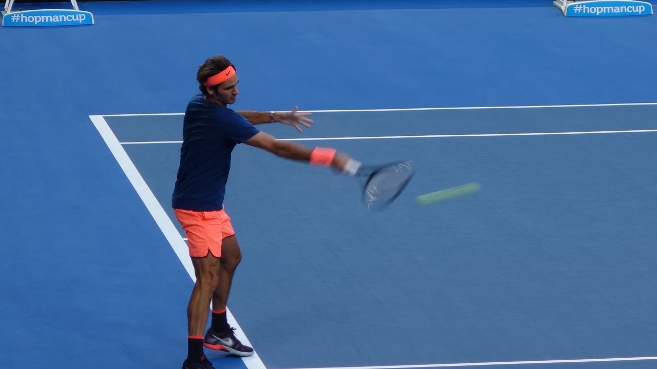 Roger Federer - First Practice Hopman Cup 2017 Part 1 HD