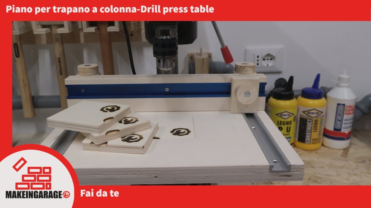 Piano per trapano a colonna - Drill press table -Fai da te