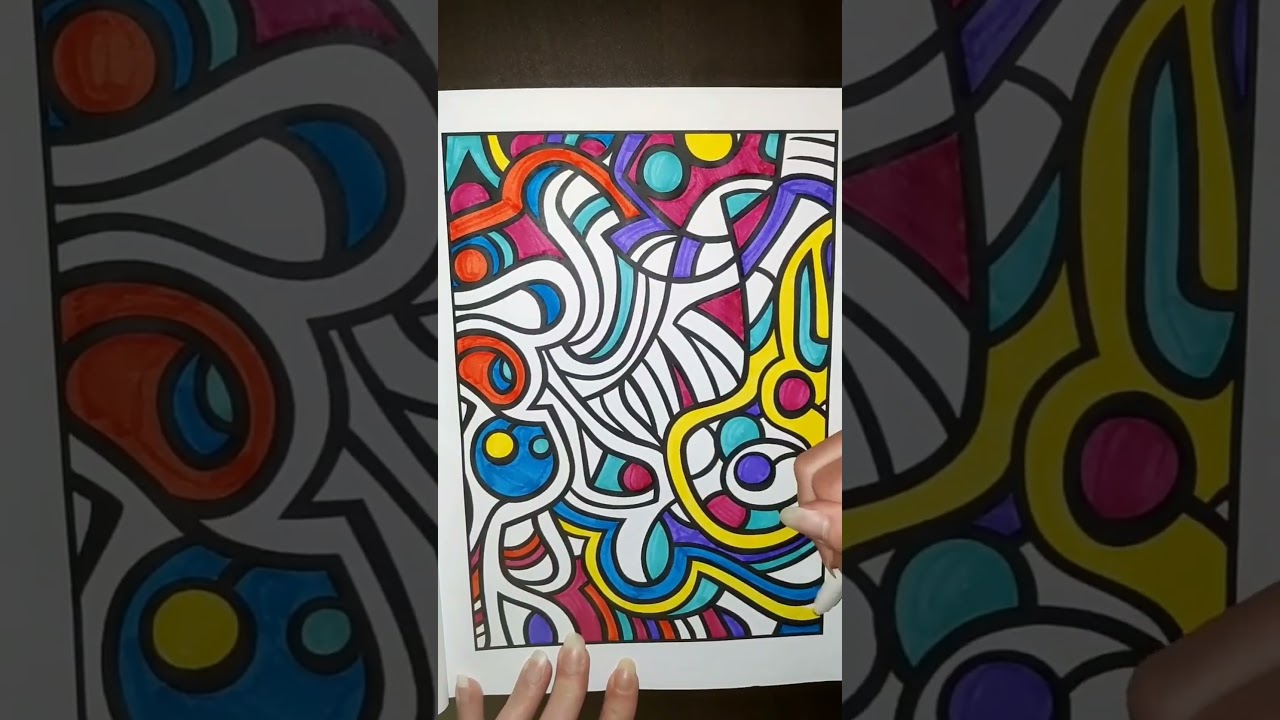 Abstract Coloring is so relaxing #coloring #abstract #shorts