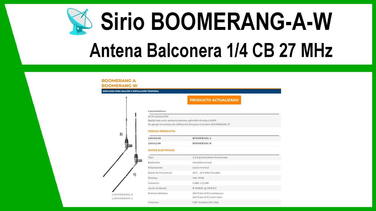 📡SIRIO BOOMERANG 27A vs 27W 📡 ¿Cuál elegir para balcón?