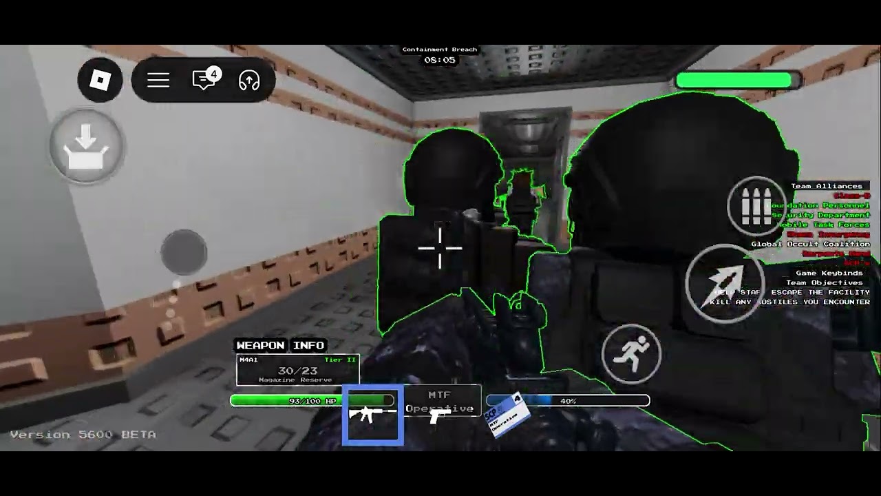 Normal game play today scp retro breach Roblox ￼