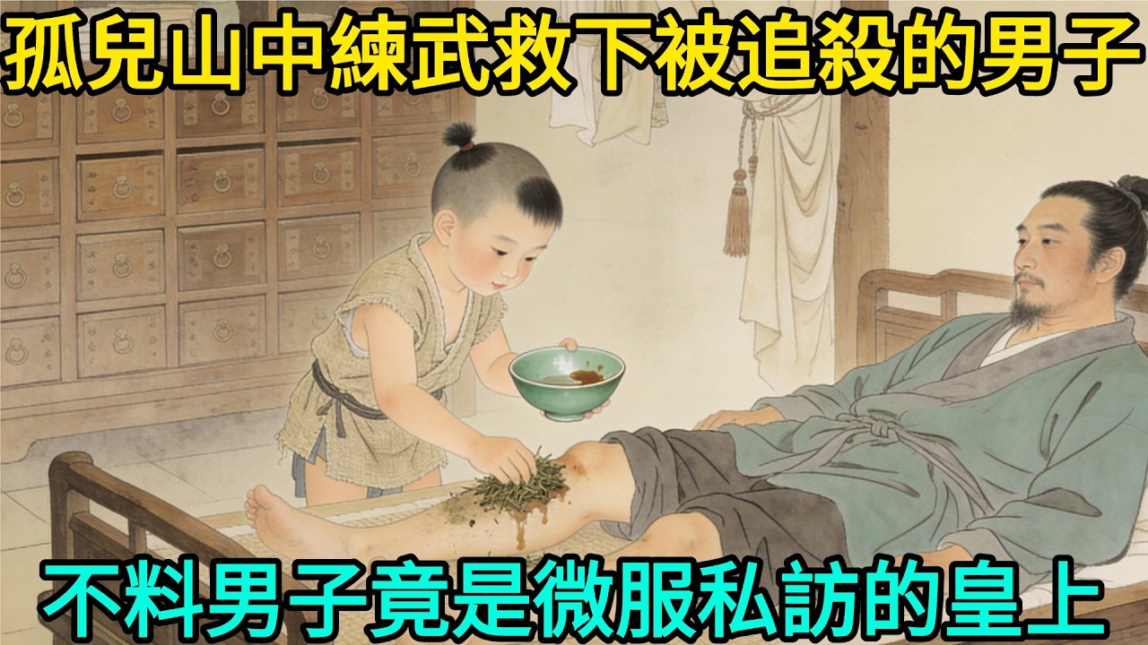 10歲孤兒在山中獨自練武，意外碰見被追殺的男子，果斷出手相救，不料男子竟是微服私訪被刺殺的皇上。#民間故事 #故事頻道 #感人故事 #情感