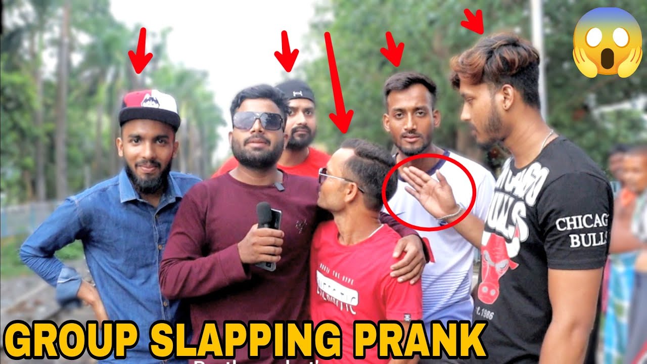 Group Slapping Prank With Reporter || MOUZ PRANK
