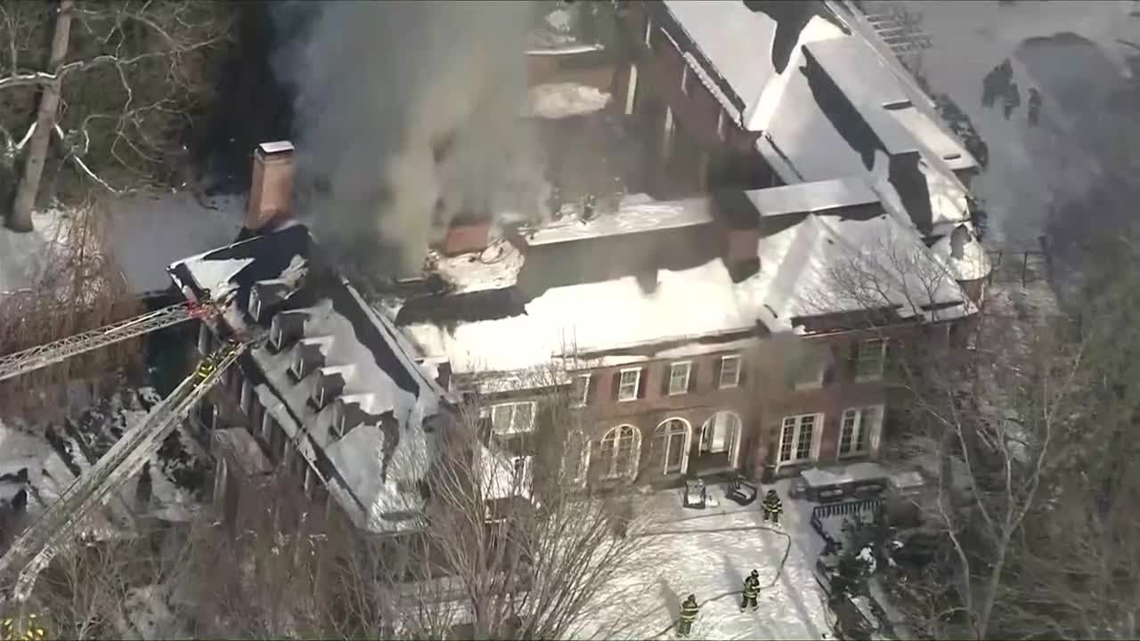 Multi-alarm fire breaks out at 1928 Brookline mansion