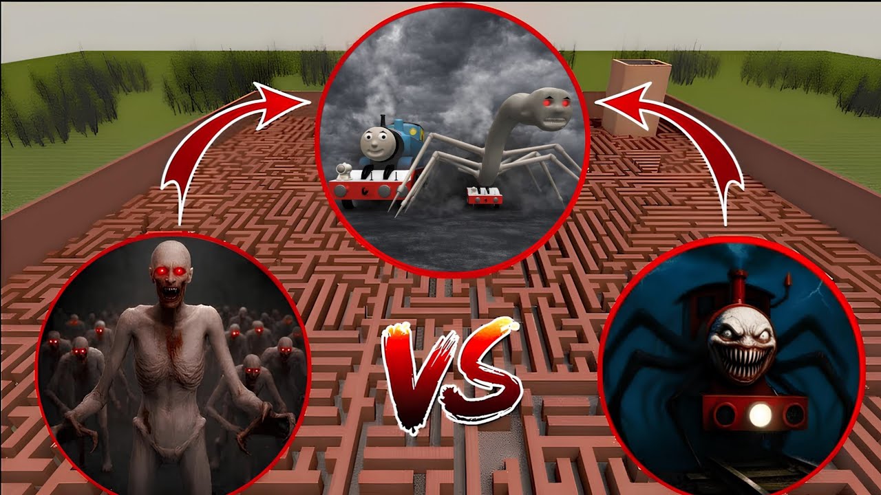 Garry's Mod: Cursed Thomas VS Choo Choo Charles VS Scp 096 In Maze!