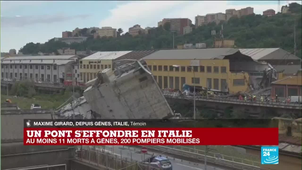 Effondrement d'un pont en Italie : témoignage d'un Français qui s’apprêtait à franchir le viaduc