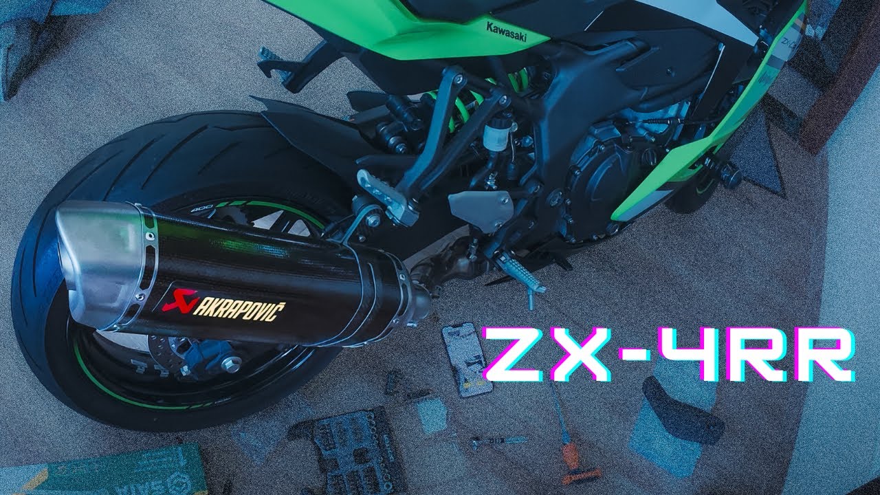 Som com ponteira Akrapovic Carbon na zx4rr