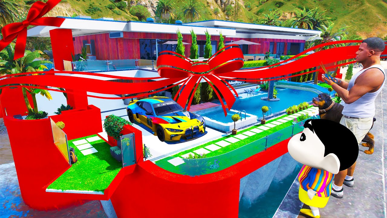 Franklin Gifting ₹100 Crore Luxury Mansion and Car to Shinchan and Chop in GTA 5!