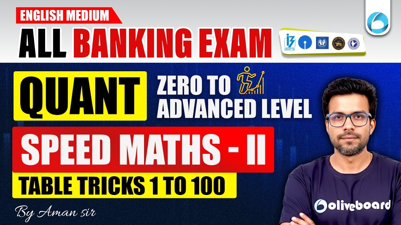 Table Tricks 1 to 100 | Speed Maths 2 | Quant for Bank Exams in English | Zero to Advance Level