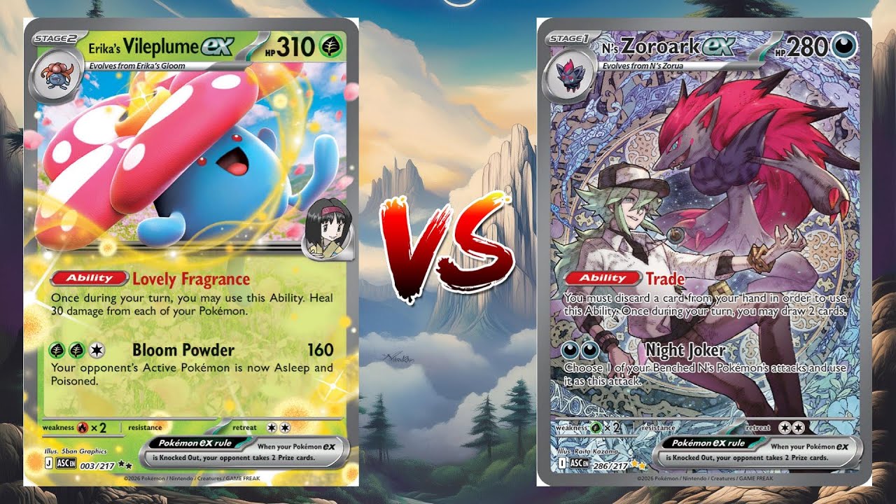 Pokemon TCG Live Erika's Vileplume EX Meganium VS N's Zoroark EX!!