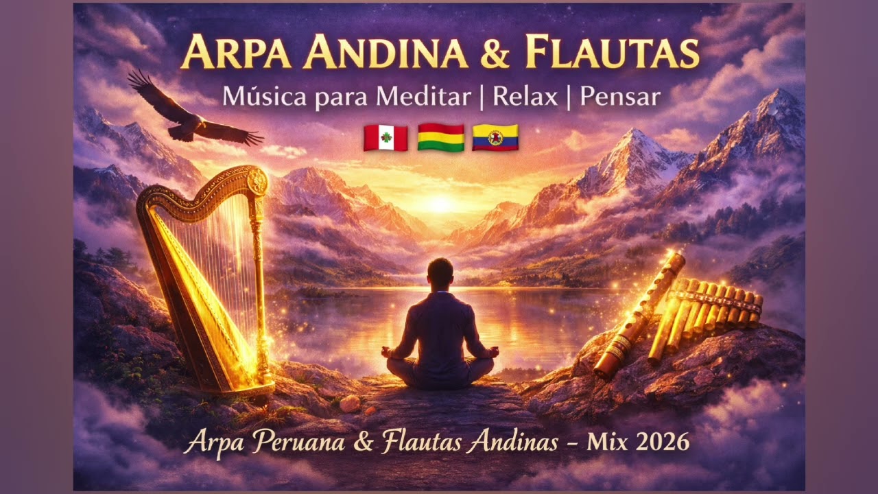 Arpa y Flautas Andinas 🇵🇪 Música Instrumental Relajante de los Andes | Mix 2026