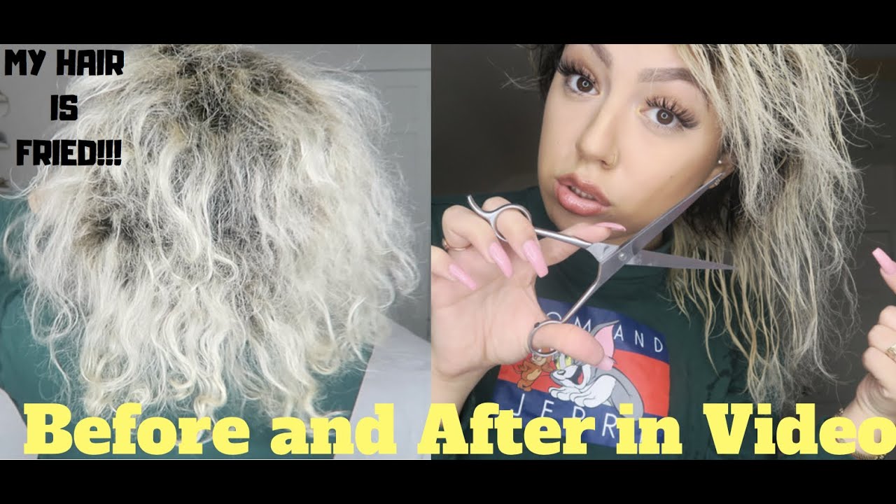 CURLY HAIR HEAT DAMAGE! I CUT MY HAIR ON CAMERA