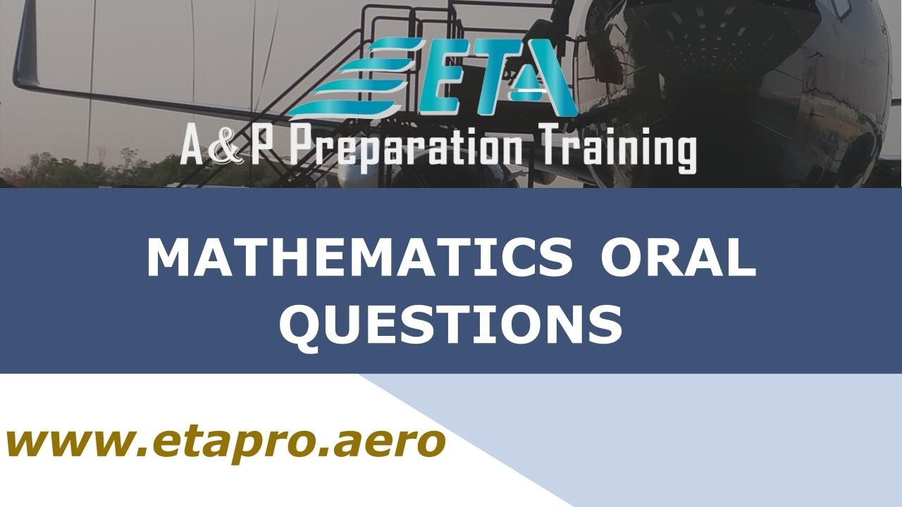 General: ETAPro LMS Sample Mathematics Oral Questions