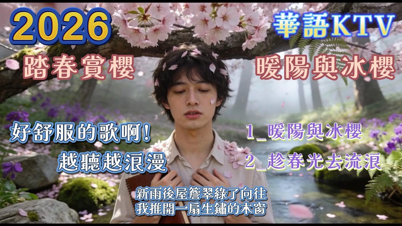 🎀🎄【暖陽與冰櫻-好聽組曲】 動態歌詞KTV~好舒服的歌啊! , 越聽越浪漫愜意! ~踏春賞櫻去囉~好聽好唱 #中文情歌 #ktv