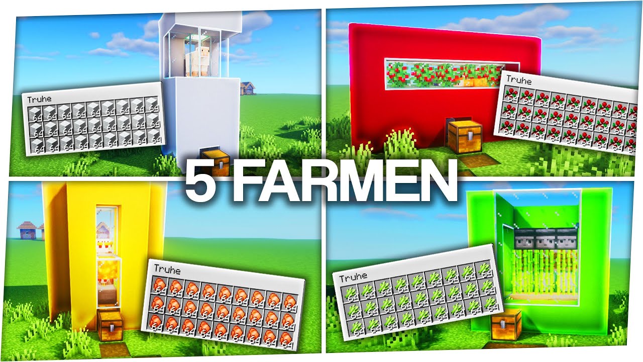 5 automatische Farmen in Minecraft (einfach) 🤯