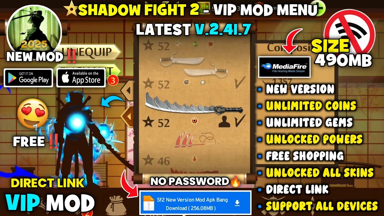 Shadow Fight 2 Mod Apk 🔥 | 52 Max Level | Unlimited Money And Gems | SF2 New