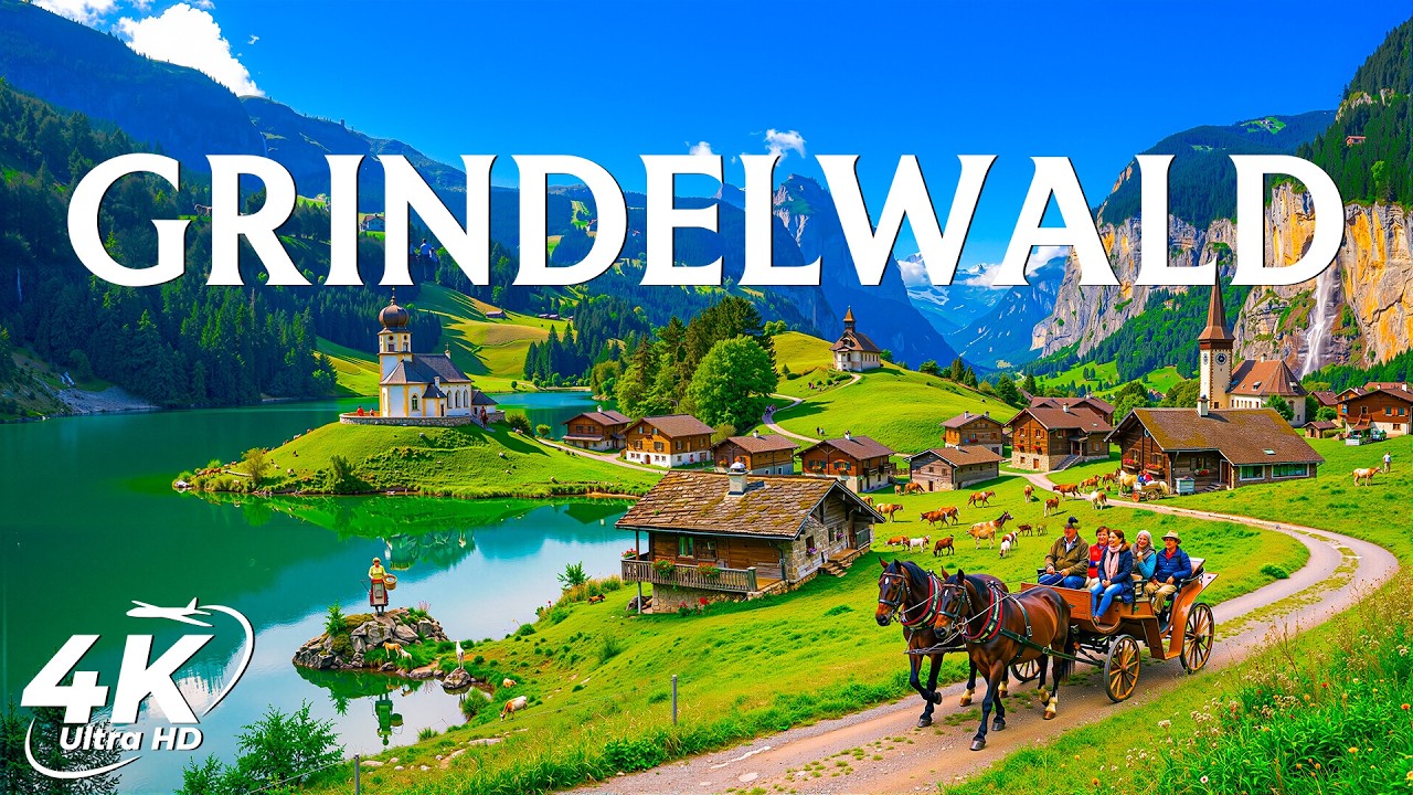 Grindelwald Switzerland 4K 🇨🇭 | Alpine Village, Jungfrau Mountains & Scenic Valley