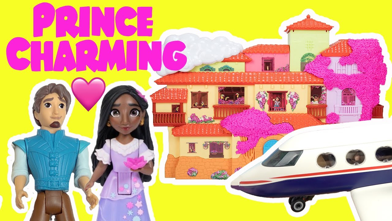 Disney Encanto Isabela Meets Prince Charming with Mirabel and Alma Dolls at Madrigal House