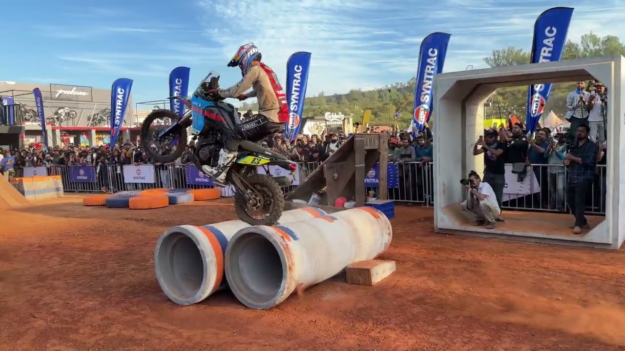 Pol Tarres India Bike Week stunt show that left audiences amazed. #poltarres #stunt #indiabikeweek 