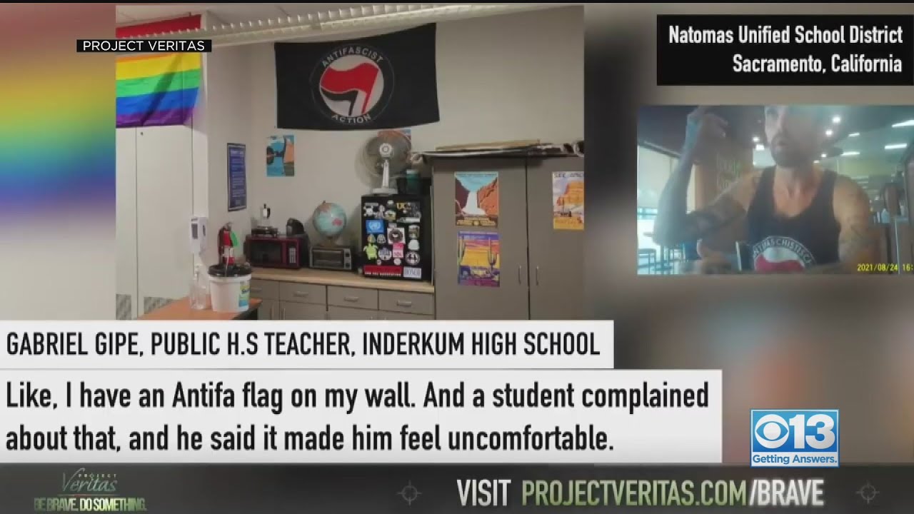 Natomas Teacher With Antifa Flag In Classroom Caught On Video Urging Students To Attend Protests