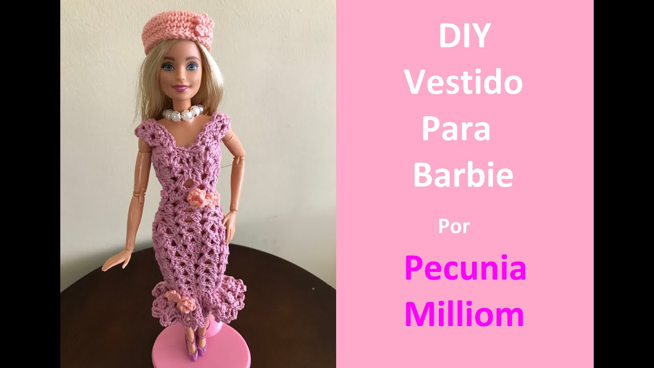 DIY Vestido Costas Nuas em Crochê Para Barbie Por Pecunia Milliom