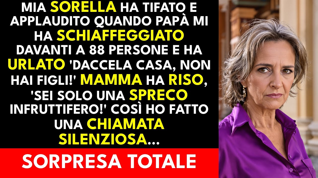 Mia sorella ha applaudito quando papà mi ha schiaffeggiato davanti a 88 persone.