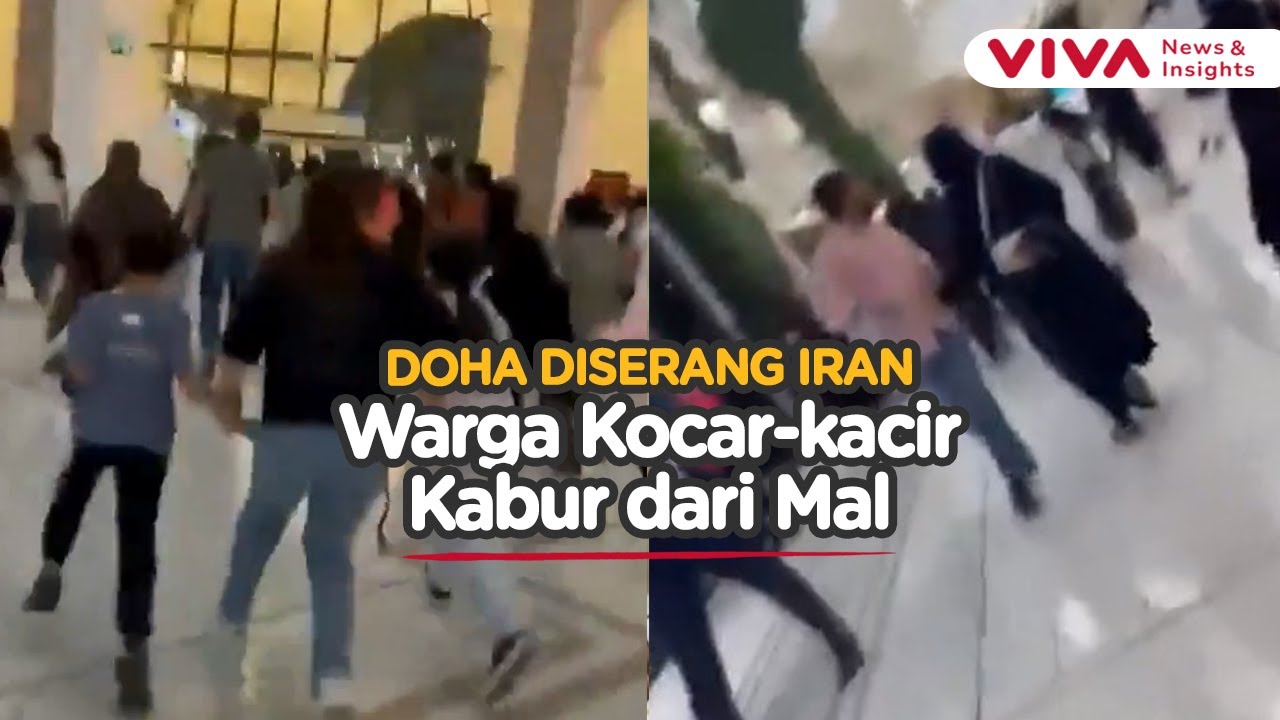 MENCEKAM! Warga Qatar Kocar-kacir di Mal Saat Pangkalan Militer Dirudal Iran