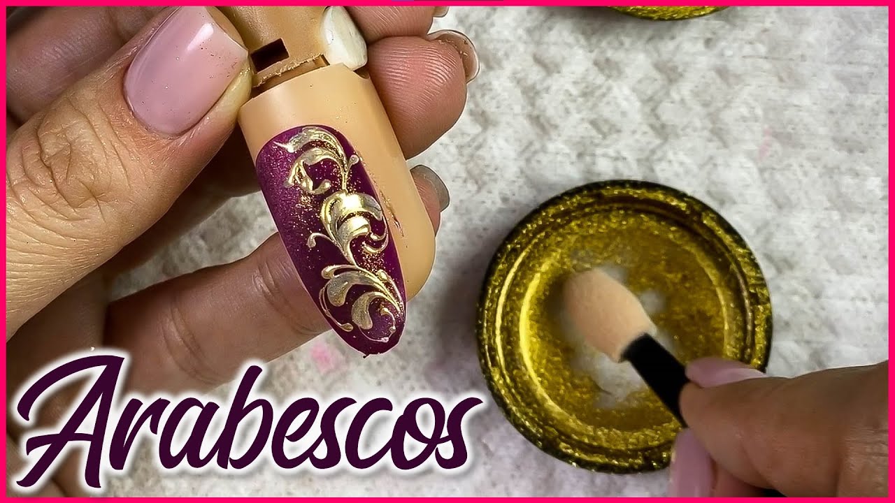 3 ARABESCOS fáciles en uñas - arabescos en uñas paso a paso - arabesque nail art