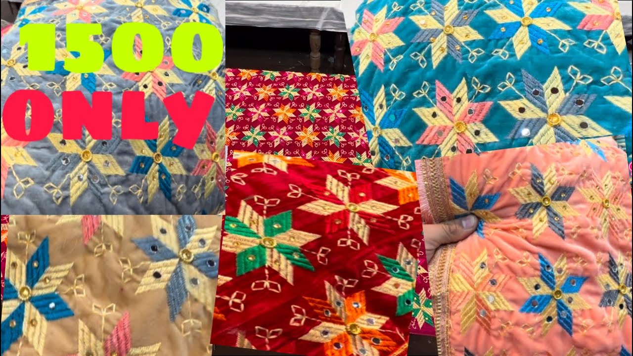 velvette phulkari dupatta bhut kam range mein #phulkaridupattas #phulkari #velvette#heavydupattasuit