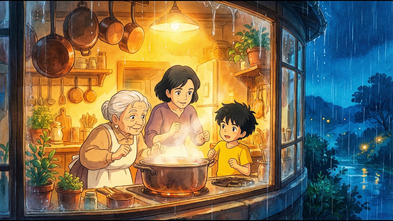 You’ll Feel This Warmth Instantly… 🌧️🍲 | The Coziest Rainy Evening Ever #ghibli #asmr #trending