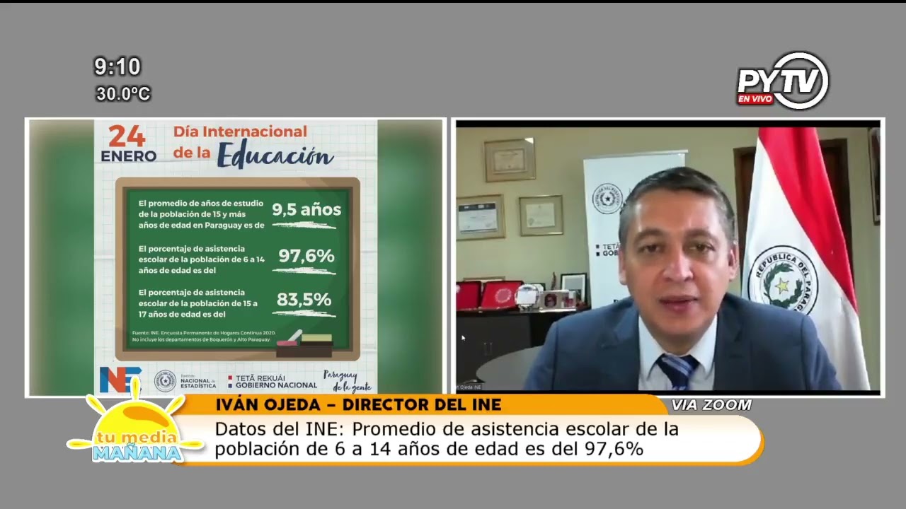 Iv&aacute;n Ojeda Director Nacional del INE convers&oacute; por Paraguay Tv, sobre las actividades del censo 2022