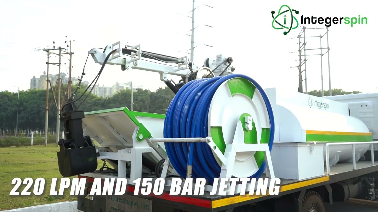 Integerspin Sewer Cleaning Solutions . Supersucker with Grabbing Cum Jetting Machine