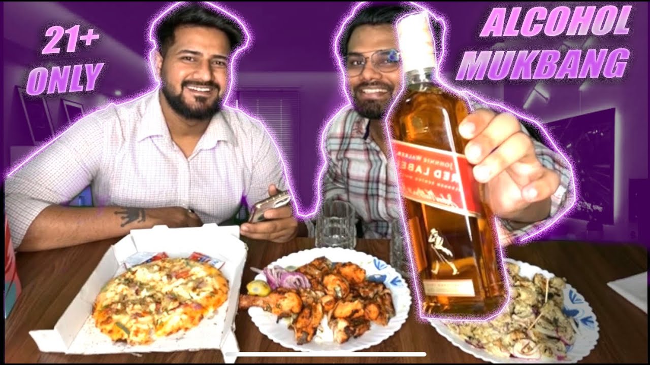ALCOHOL MUKBANG 🥃🍾 || RED LABEL || MUKBANG || BY - @AresAtwalASMR