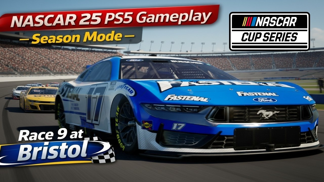 NASCAR 25 - PS5 / CUP SERIES SEASON / RACE 9 / FORD MUSTANG #17 / BRISTOL / G29 GAMEPLAY