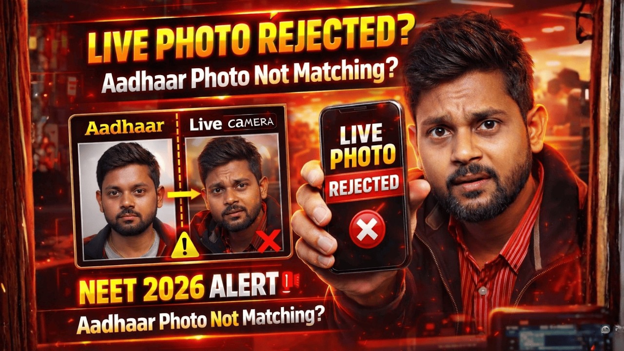 Live Photograph issue | NEET 2026 Live Captured Photograph Problem | Aadhaar Photo Not Matching