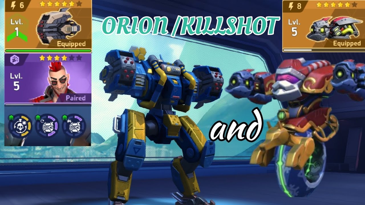 MECH ARENA orion and storm rack 6 and Killshot and Pod gun 8 Battle win 🏆🏆 #mech dragon #gaming game